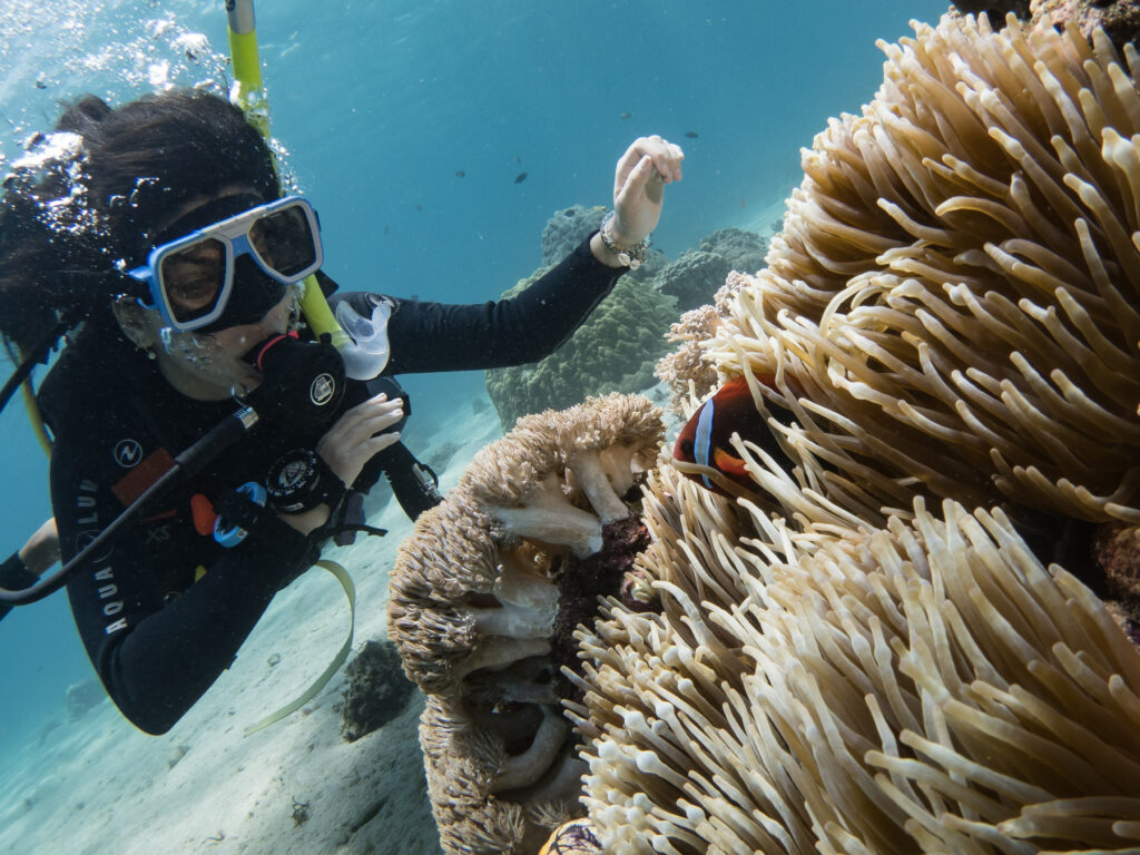 Bautizo de buceo en español en Filipinas